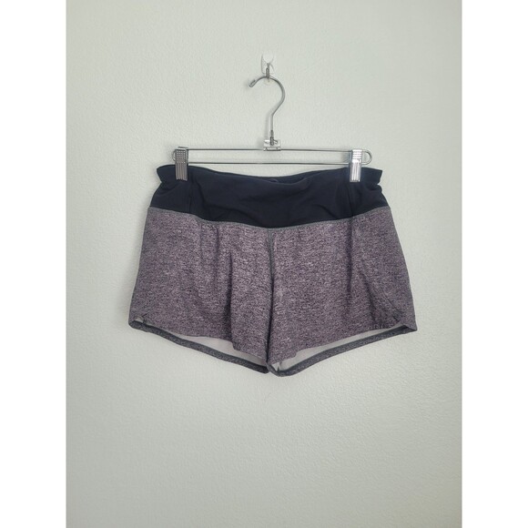 Lululemon Run Times Shorts 4" Gray Heather Lux Black Lined Size 4 Workout - Picture 1 of 8
